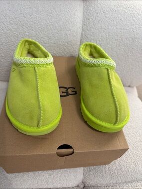 UGG Kids Neon Lime Slip-On Sandal Mules
